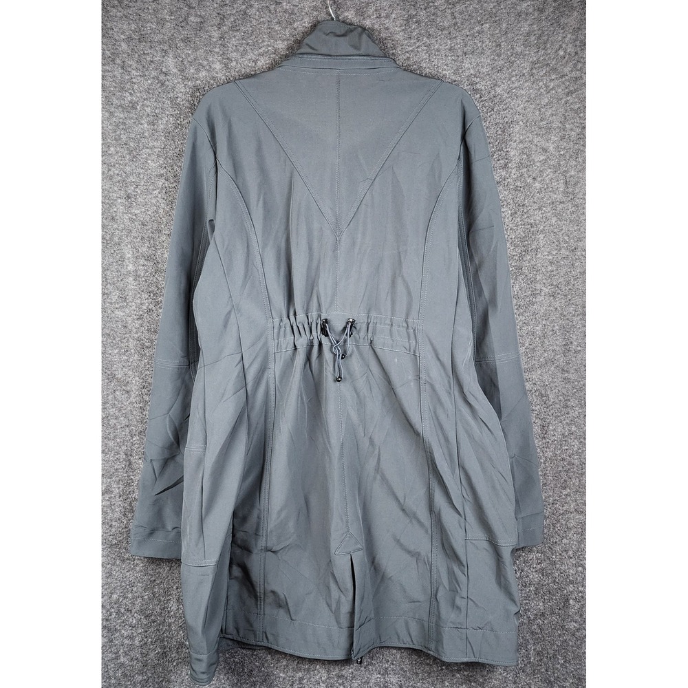 Long Tall Sally Softshell Jacket Women L Grey Tall Adjustable Waist Full Zip - Picture 2 of 10